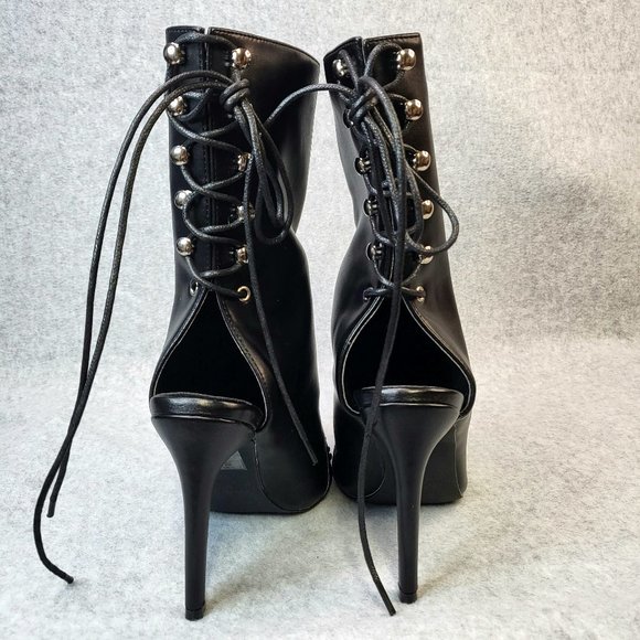 MACKIN J Black Studded Pointy Toe Heels Sizes Varies - Picture 5 of 6